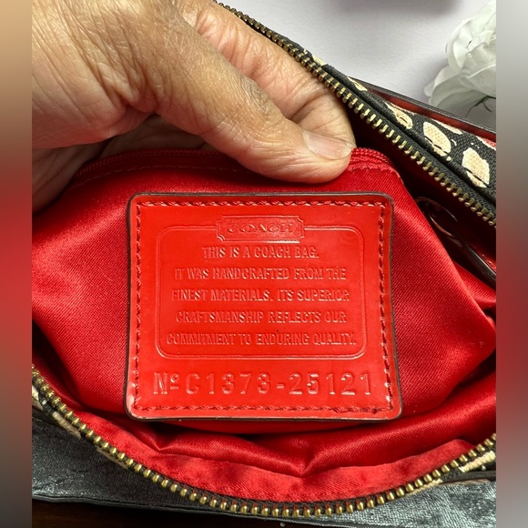 EUC Coach Poppy Flower Scarf Print Red Flight Crossbody - Picture 6 of 15